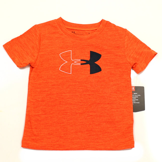 Under Armour Kids Little Boys Orange Glitch UA Tech Short Sleeve Shirt