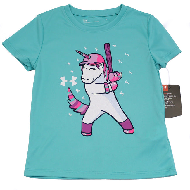 Under Armour Kids Little Girl Glitter Unicorn Shirt Top