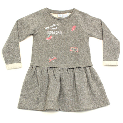 Little Girl Long Sleeve Metalic Dress