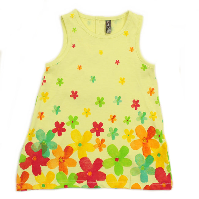 Losan Infant Girl Summer Printed Flowers Jersey Dress