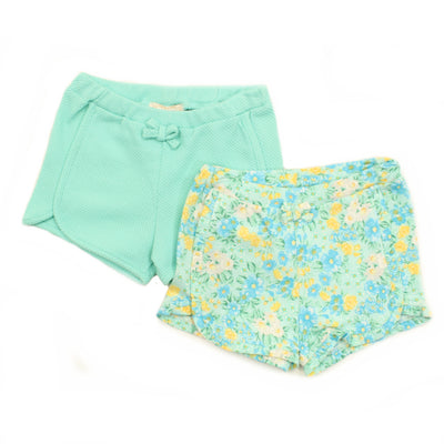 Baby Girl 2 Pack Blue Floral Shorts Set