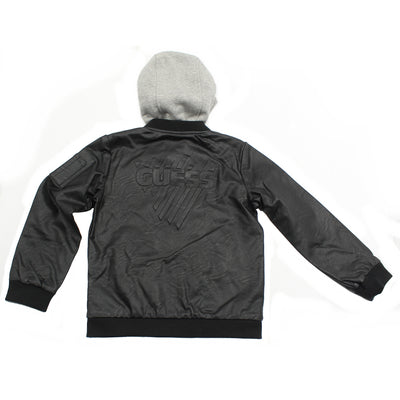 Guess KIDSWEAR Little Boys Faux Leather Bomber Jacket Back