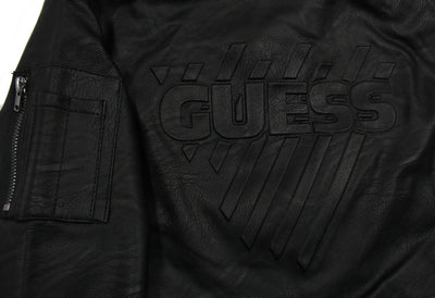 Guess KIDSWEAR Little Boys Faux Leather Bomber Jacket Logo