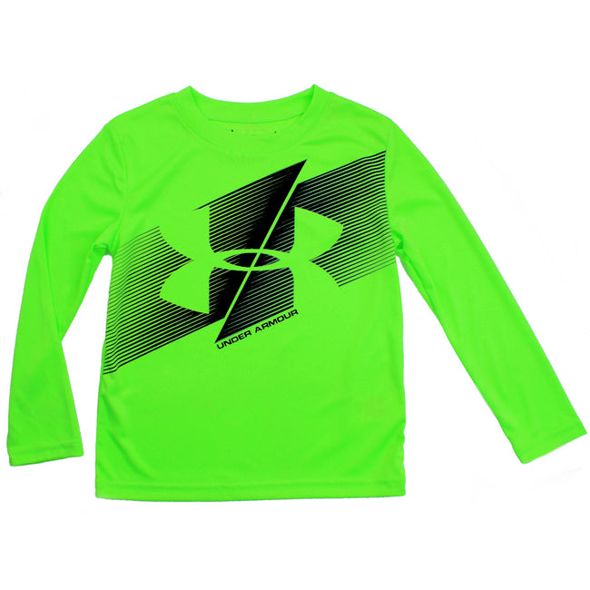 Under Armour Kids Lime Light Long Sleeve Slash Logo Shirt