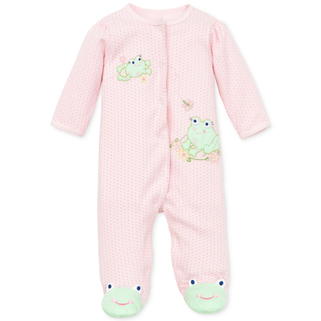 LITTLE ME Baby Girl Pink Froggie Footed Sleeper