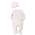LITTLE ME Baby Girl Pink Welcome Footie with Hat