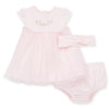 LITTLE ME Baby Girl Pink Tulle Dress with Headband and Bloomers