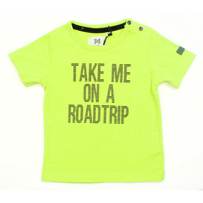 KOKO NOKO Baby Boy Short Sleeve "Road Trip" Neon Green T-Shirt