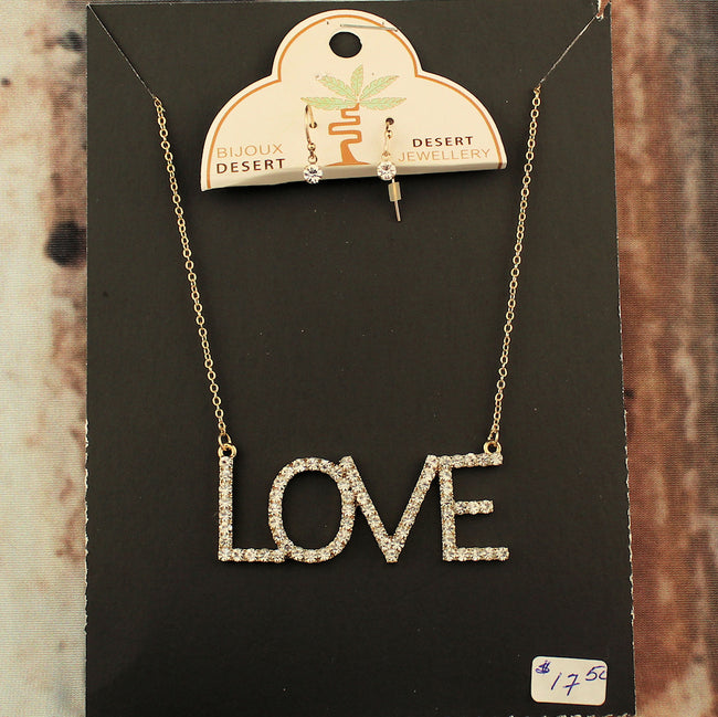 LOVE Necklace and Earring Set