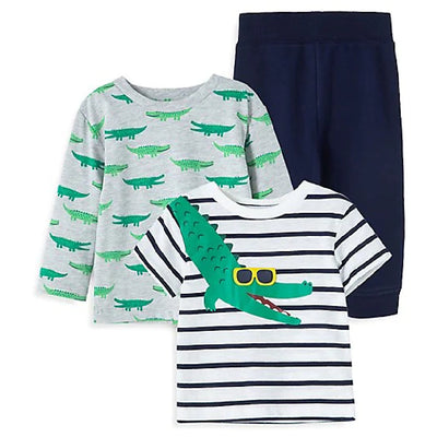 LITTLE ME Baby Boy Alligator 3Pc Pant Playset
