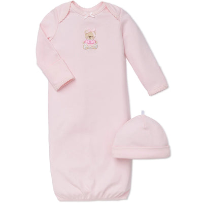 LITTLE ME Baby Girl Pink Teddy Sleep Sack with Hat