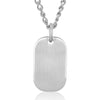 STAINLESS STEEL SATIN FINISHED ENGRAVABLE HEAVY DOG TAG PENDANT NECKLACE