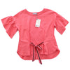 DEX KIDS Big Girl Salmon Tie Front Cotton Top Front