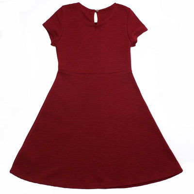 DEX KIDS Big Girl Short Sleeve Cherry Red Dress Back