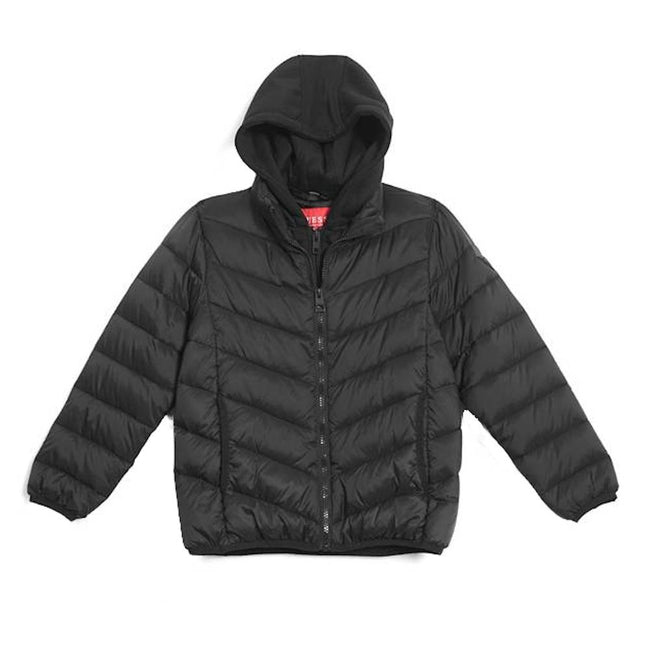 GUESS KIDSWEAR Big Boy Quilted Black Puffer Jacket