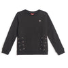 GUESS KIDSWEAR Big Girl Lace Up Black Sweatshirt