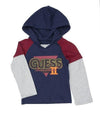 GUESS KIDSWEAR Little Boy Navy Long Sleeve Hoodie Tee Shirt