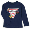 GUESS KIDSWEAR Little Boy Navy Long Sleeve Tee Shirt