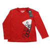 GUESS KIDSWEAR Little Boy Red Long Sleeve Tee Shirt Front