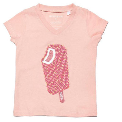 GUESS KIDSWEAR Little Girl Glitter Popsicle Short Sleeve Tee Shirt