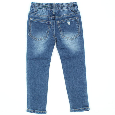 GUESS KIDSWEAR Little Girl Jeans with Side Sequin Detail Back
