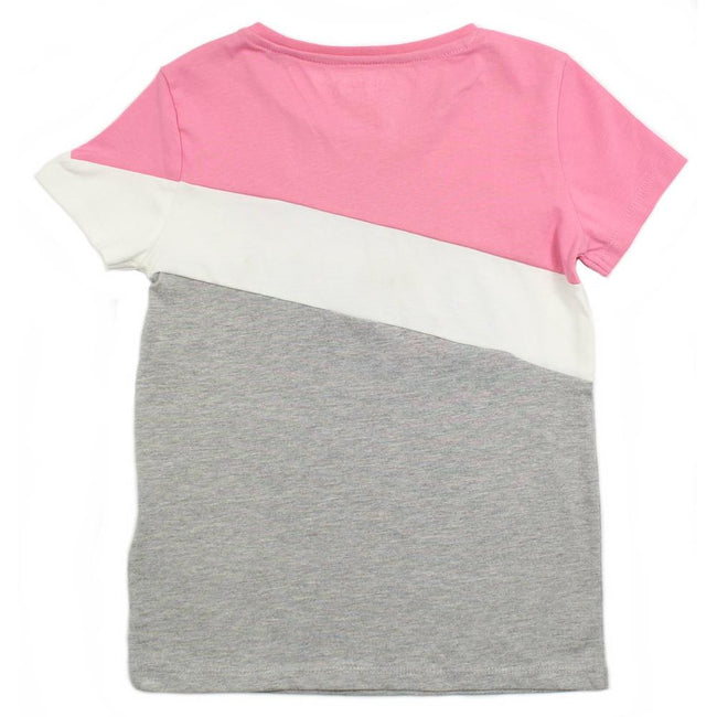 GUESS KIDSWEAR Little Girl Short Sleeve Pink Colorblock Tee Shirt Back