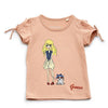 GUESS KIDSWEAR Little Girl Tie Sleeve Printed Tee Shirt