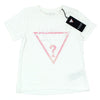 GUESS KIDSWEAR Little Girl Short Sleeve Tee Shirt with Pink Glitter