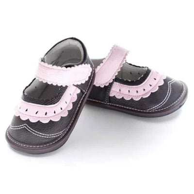 Jack & Lily Girls My Shoes Brown Pink Mary Janes