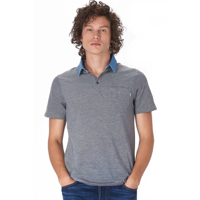 Jack Jones Darren Polo Shirt Denim Blue Model