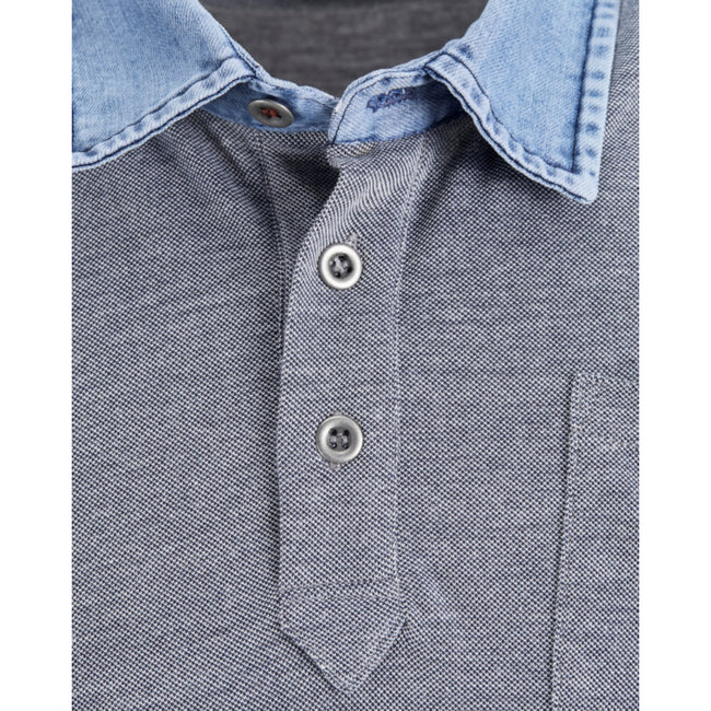 Jack Jones Darren Polo Shirt Denim Blue Collar
