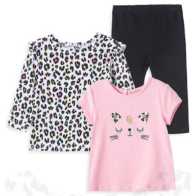 Little Me Baby Girl 3 pc Animal Print Pant Playset