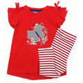 MID Baby Girl Red Tunic Top with Striped Leggings