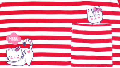 mid baby girl red tunic top kitty graphics