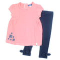 mid baby girl striped tunic navy leggings with side bow