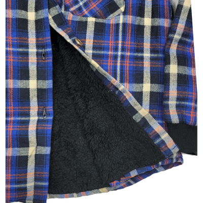 MID Big Boy Blue Plaid Shacket Lining