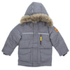 NAME IT Baby and Little Boys Down Filled Grey Winter Coat Faux Fur