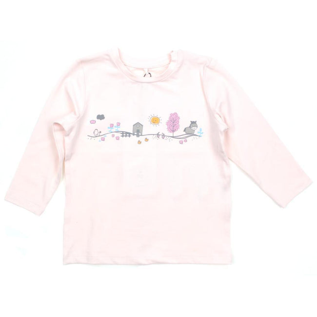 NAME IT Baby Girl Pink Farm Animals Long Sleeve Tee Shirt