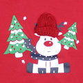 NAME IT  Baby Girls or Boys Red Long Sleeve Tee with Rudolph.