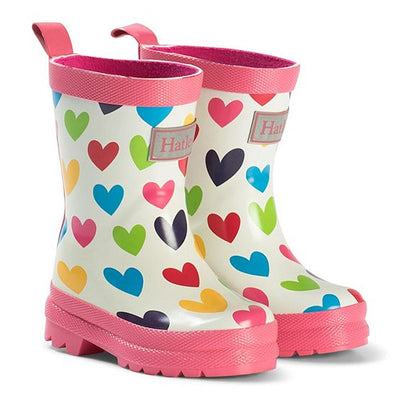 Hatley Kids Little Girl Rainbow Hearts Rain Boot